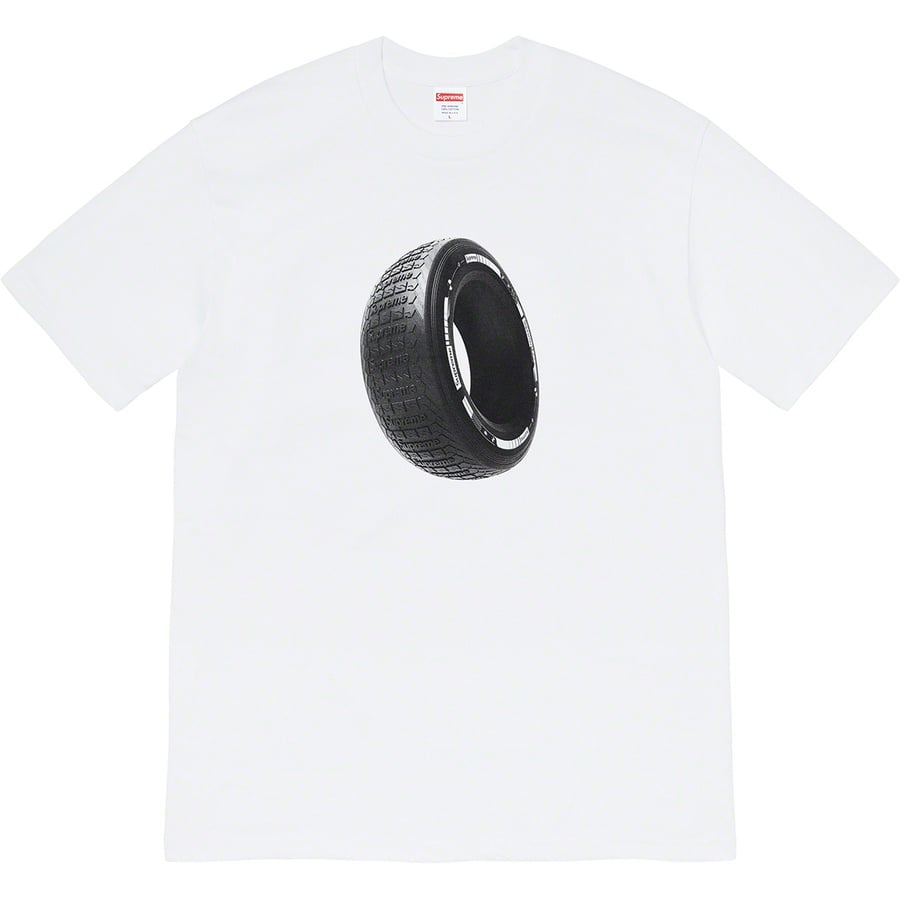 Details on Tire Tee White from fall winter
                                                    2020 (Price is $38)