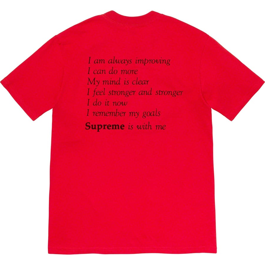 Details on Stay Positive Tee Red from fall winter
                                                    2020 (Price is $38)