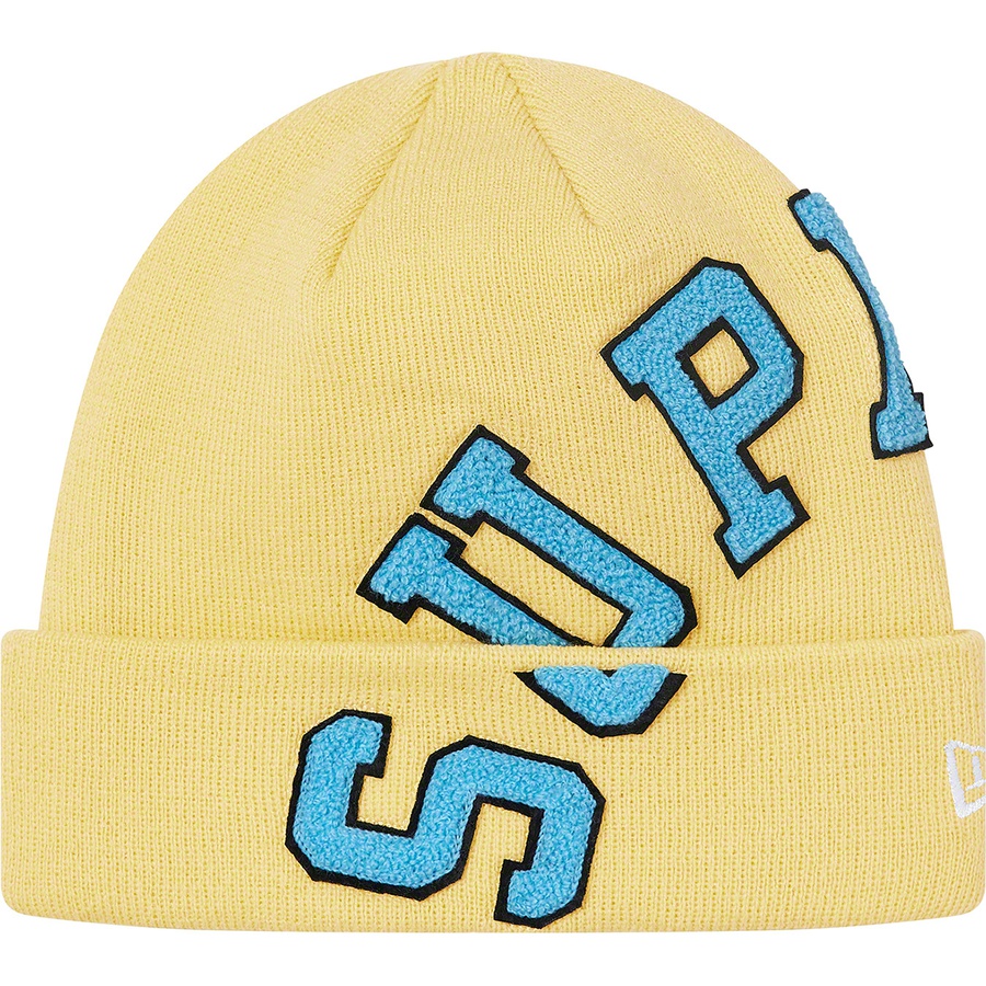 Details on New Era Big Arc Beanie Light Yellow from fall winter
                                                    2020 (Price is $38)