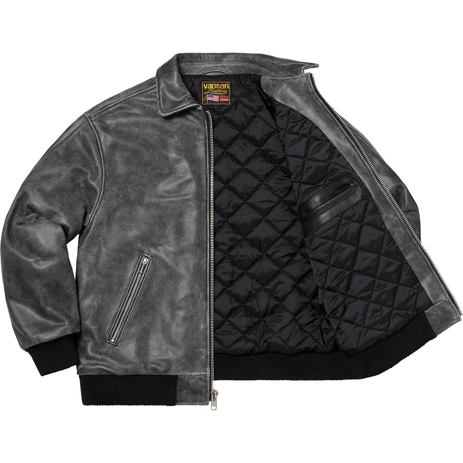 Details on Supreme Vanson Leathers Worn Leather Jacket Black from fall winter
                                                    2020 (Price is $798)