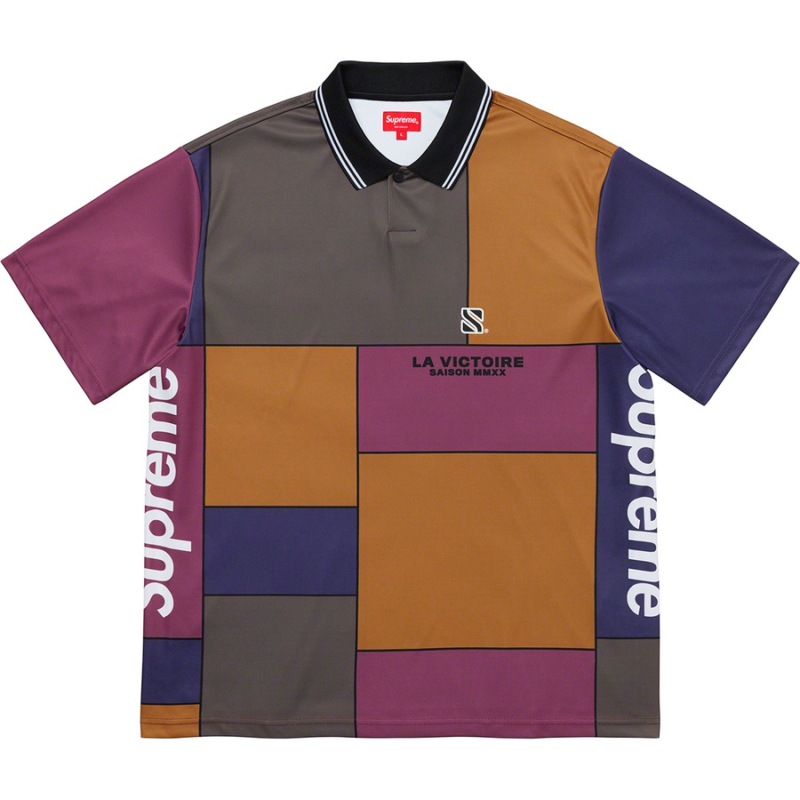 Details on Colorblocked Soccer Polo Purple from fall winter
                                                    2020 (Price is $98)