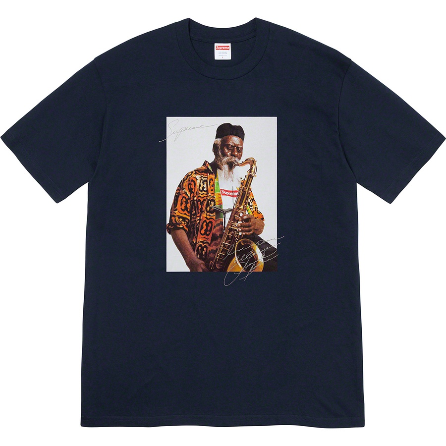 Details on Pharoah Sanders Tee Navy from fall winter
                                                    2020 (Price is $48)