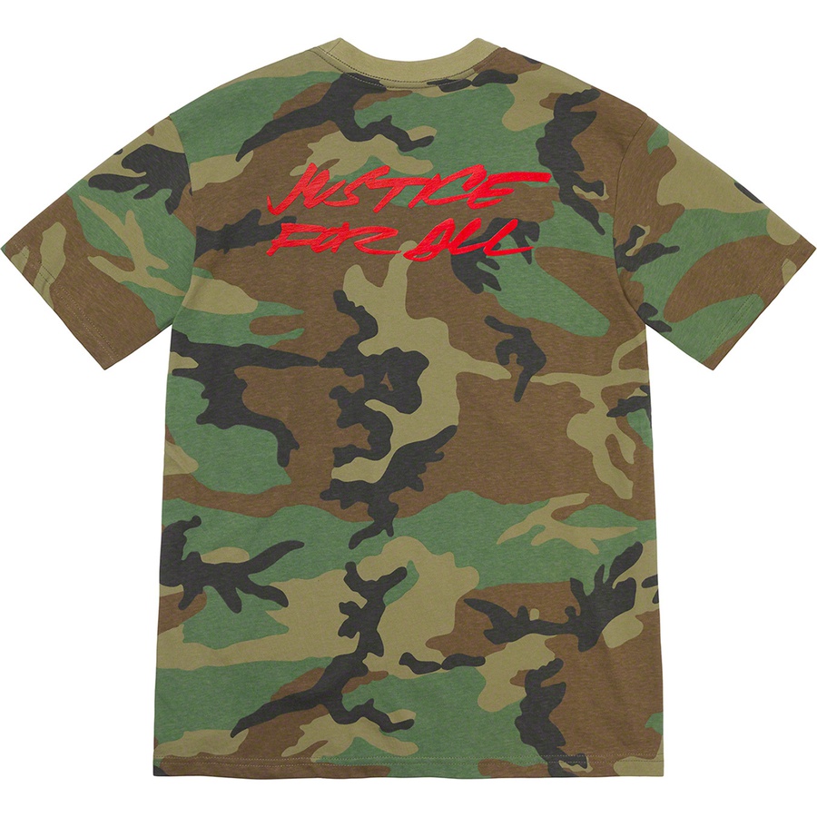 Details on Futura Logo Tee Woodland Camo from fall winter
                                                    2020 (Price is $38)