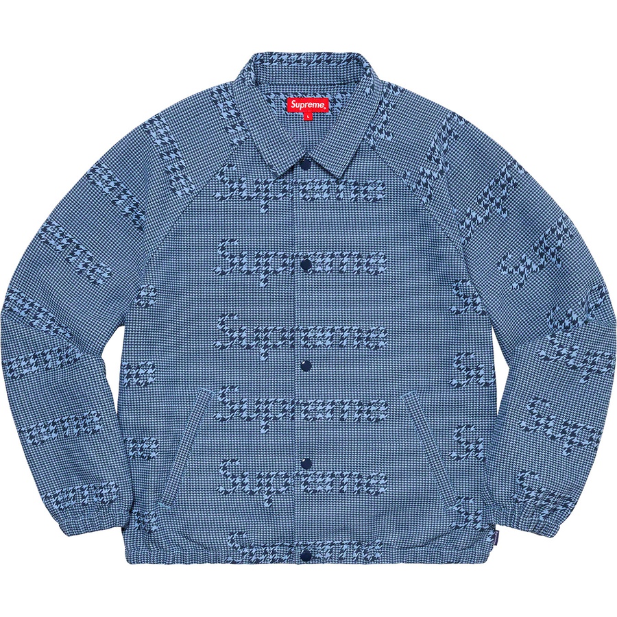 Details on Houndstooth Logos Snap Front Jacket Blue from fall winter
                                                    2020 (Price is $168)