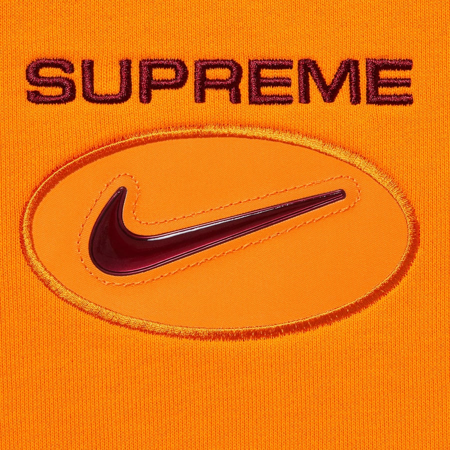 Details on Supreme Nike Jewel Crewneck Orange from fall winter
                                                    2020 (Price is $138)