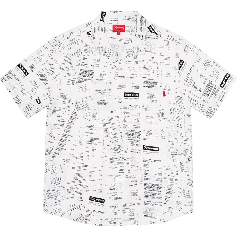 Details on Receipts Rayon S S Shirt White from fall winter
                                                    2020 (Price is $138)