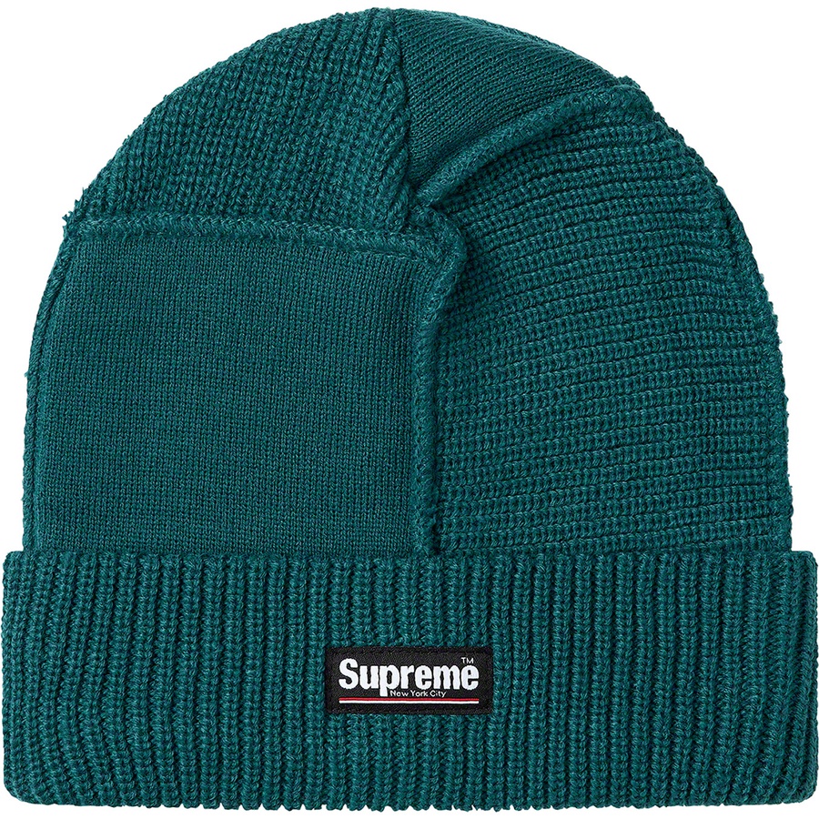 Details on Paneled Seam Beanie Work Teal from fall winter 2020 (Price is $36)