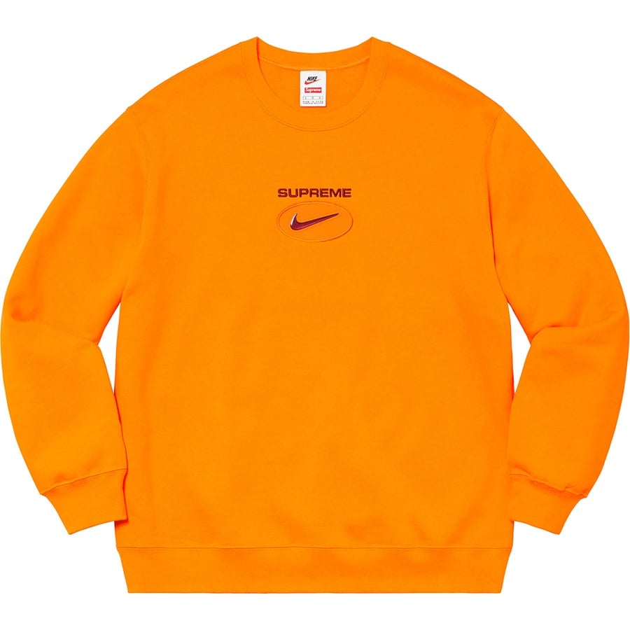 Details on Supreme Nike Jewel Crewneck Orange from fall winter
                                                    2020 (Price is $138)