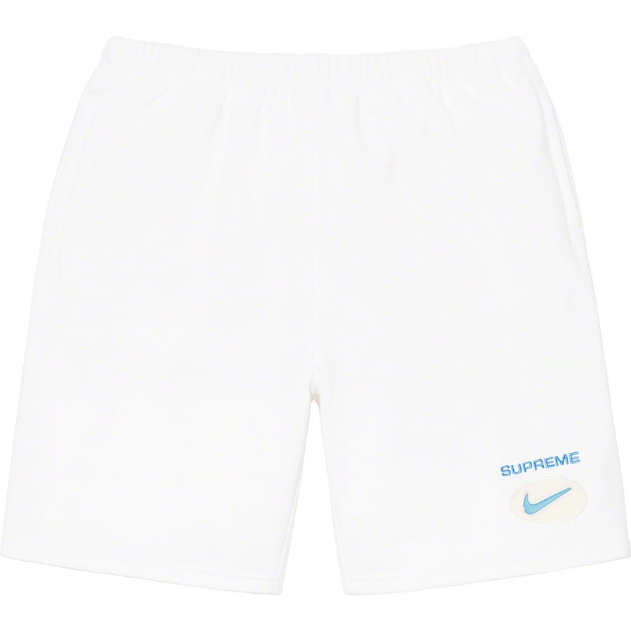 Details on Supreme Nike Jewel Sweatshort White from fall winter
                                                    2020 (Price is $110)