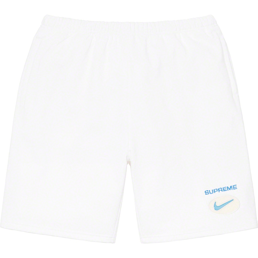 Details on Supreme Nike Jewel Sweatshort White from fall winter
                                                    2020 (Price is $110)