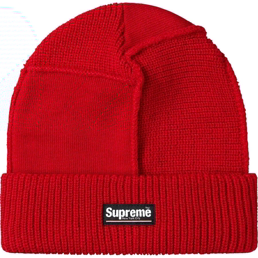 Details on Paneled Seam Beanie Red from fall winter 2020 (Price is $36)