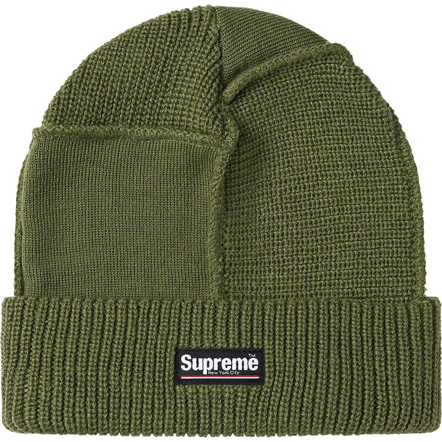 Details on Paneled Seam Beanie Olive from fall winter 2020 (Price is $36)
