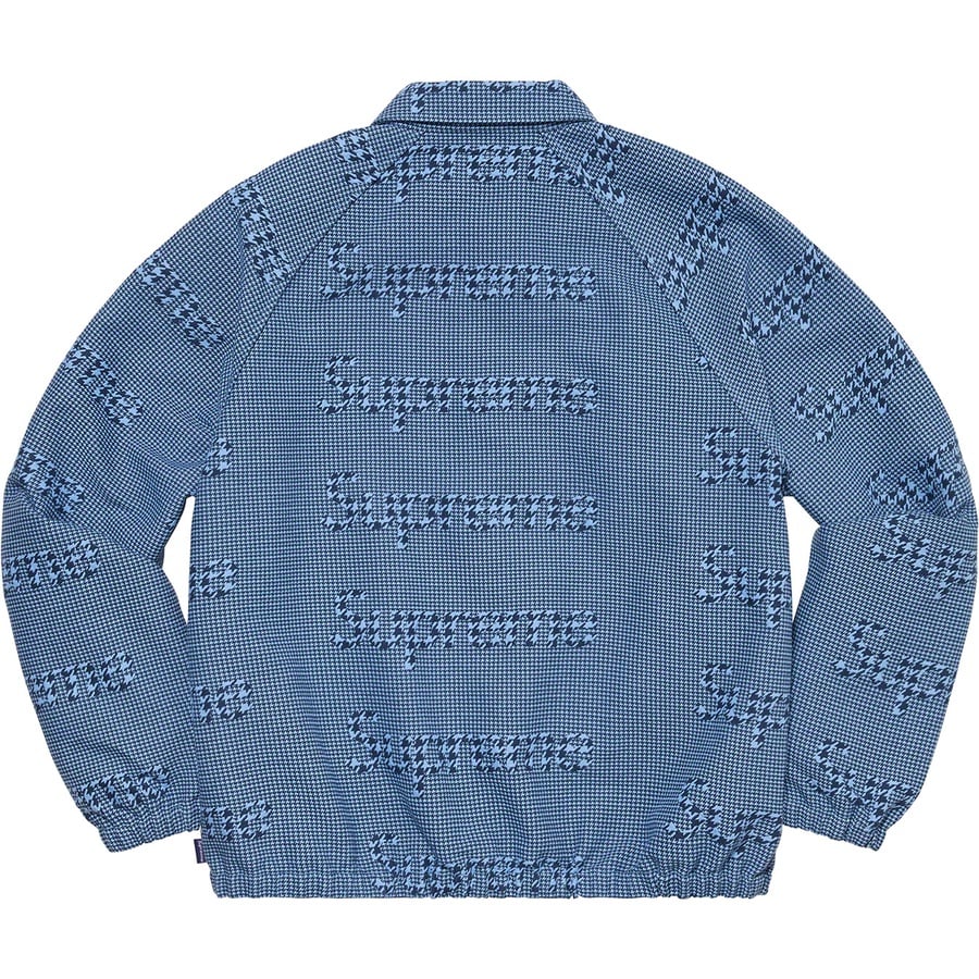 Details on Houndstooth Logos Snap Front Jacket Blue from fall winter
                                                    2020 (Price is $168)