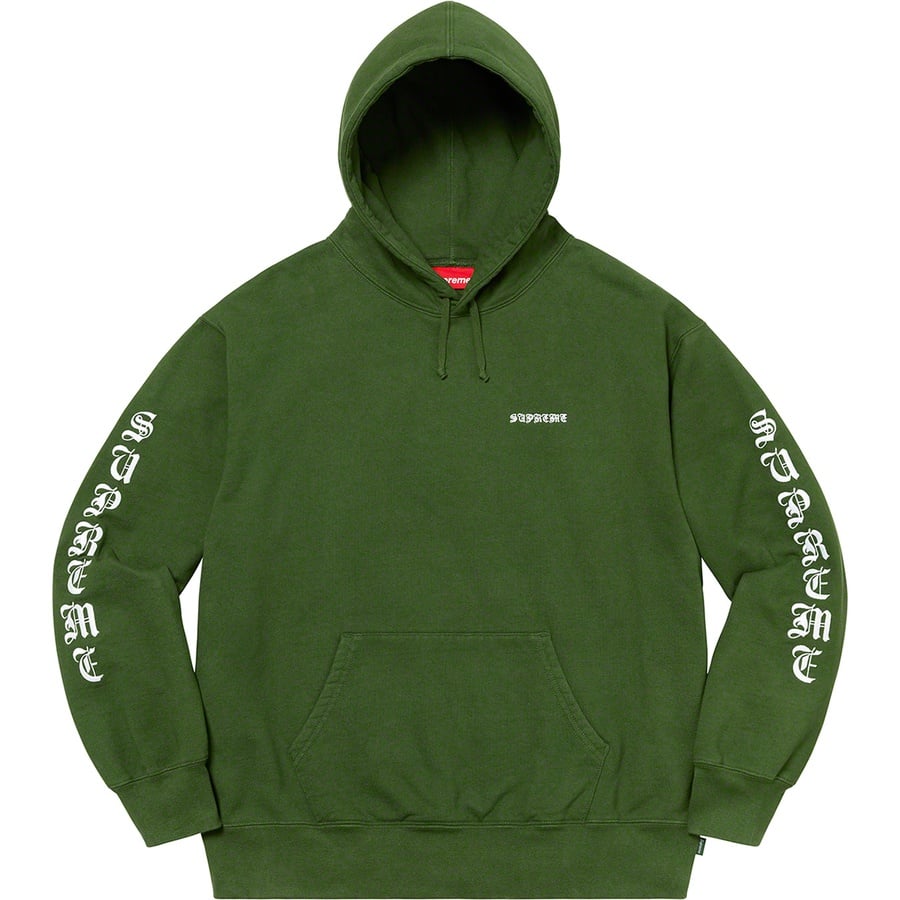 Details on Peace Hooded Sweatshirt Green from fall winter
                                                    2020 (Price is $168)