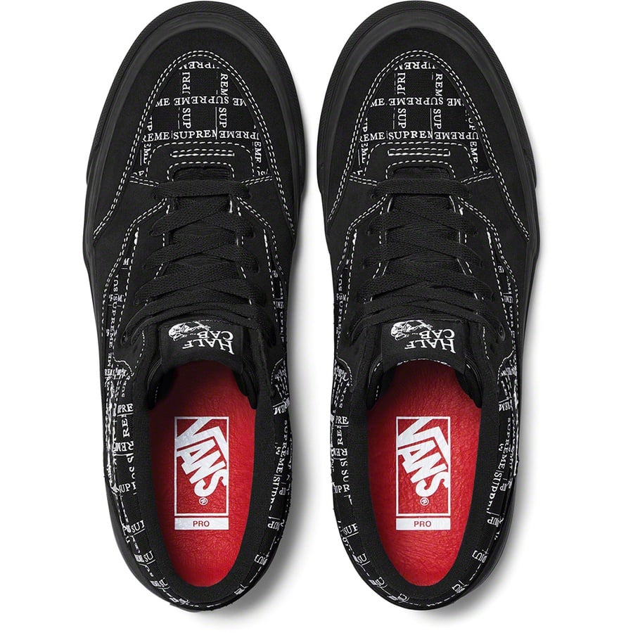 Details on Supreme Vans Half Cab Pro Black from fall winter
                                                    2020 (Price is $110)