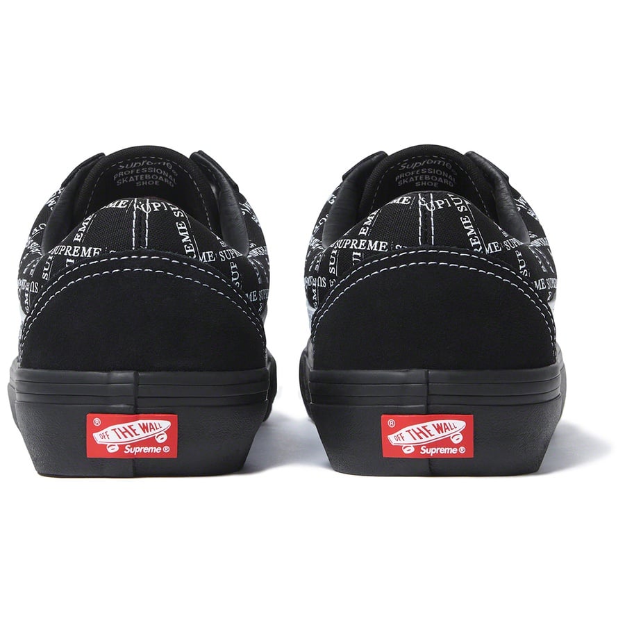 Details on Supreme Vans Old Skool Pro Black from fall winter 2020 (Price is $98)