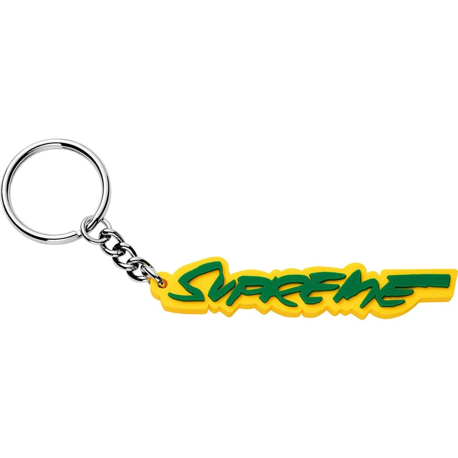 Details on Futura Logo Keychain Yellow from fall winter
                                                    2020 (Price is $14)