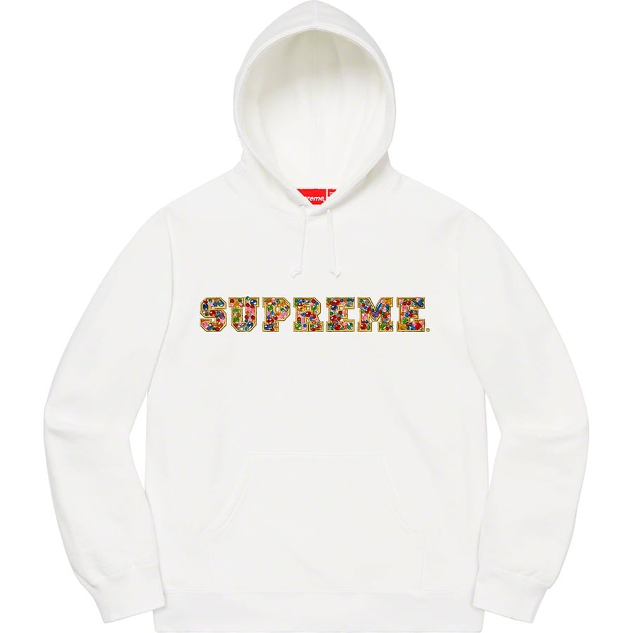 Details on Jewels Hooded Sweatshirt White from fall winter
                                                    2020 (Price is $168)