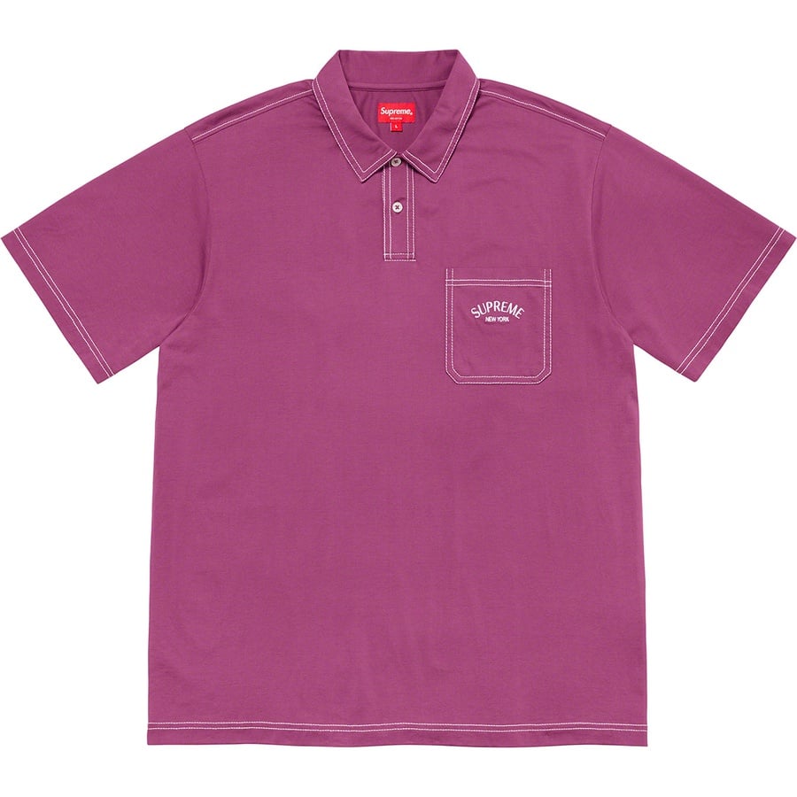 Details on Contrast Stitch Polo Purple from fall winter
                                                    2020 (Price is $98)