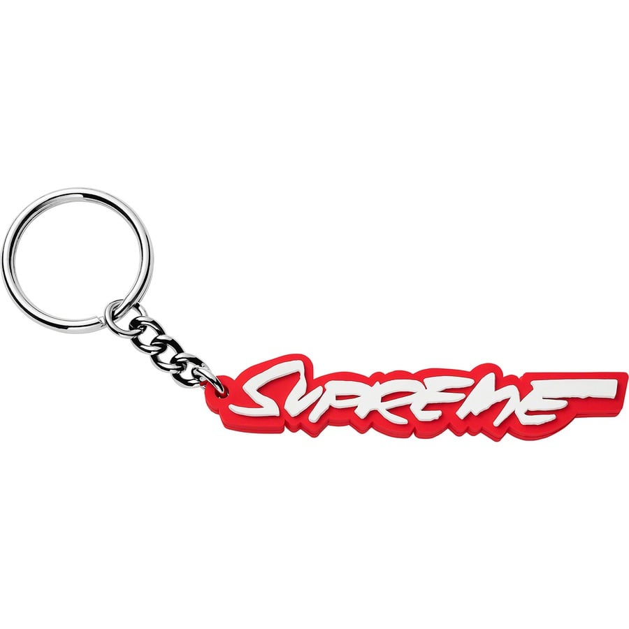 Details on Futura Logo Keychain Red from fall winter
                                                    2020 (Price is $14)