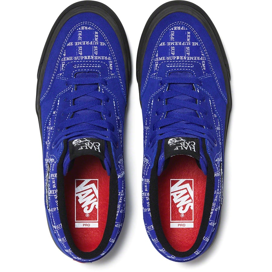 Details on Supreme Vans Half Cab Pro Royal from fall winter
                                                    2020 (Price is $110)