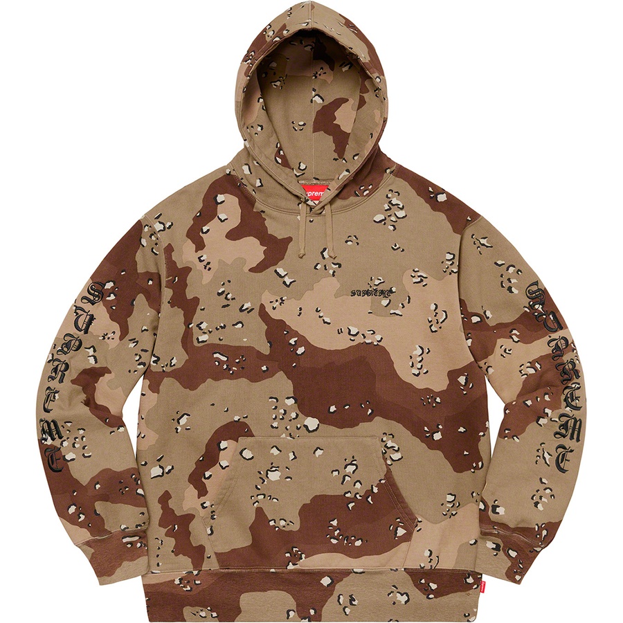 Details on Peace Hooded Sweatshirt Chocolate Chip Camo from fall winter
                                                    2020 (Price is $168)