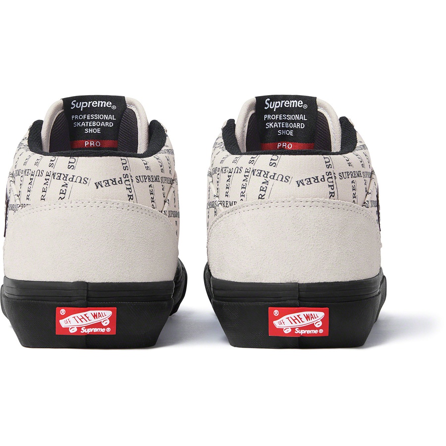 Details on Supreme Vans Half Cab Pro White from fall winter
                                                    2020 (Price is $110)
