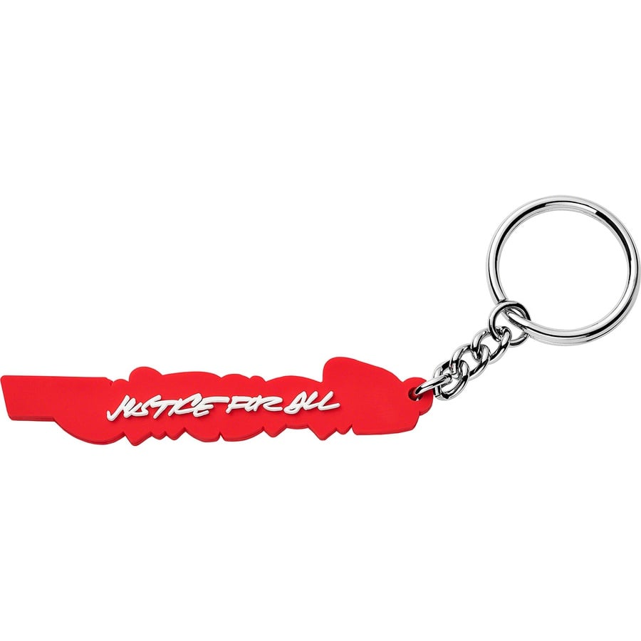 Details on Futura Logo Keychain Red from fall winter
                                                    2020 (Price is $14)