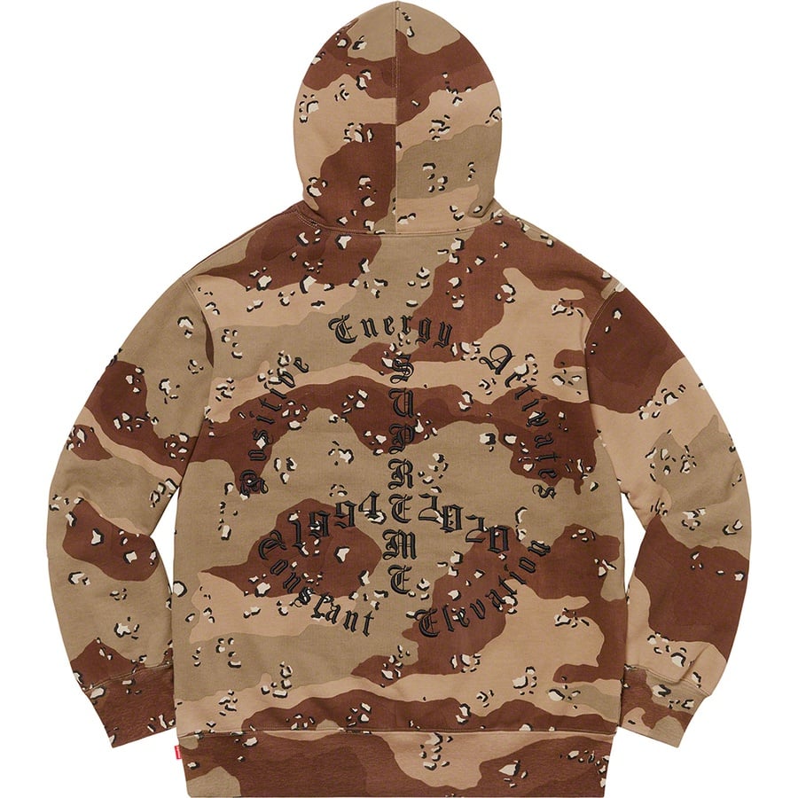 Details on Peace Hooded Sweatshirt Chocolate Chip Camo from fall winter
                                                    2020 (Price is $168)