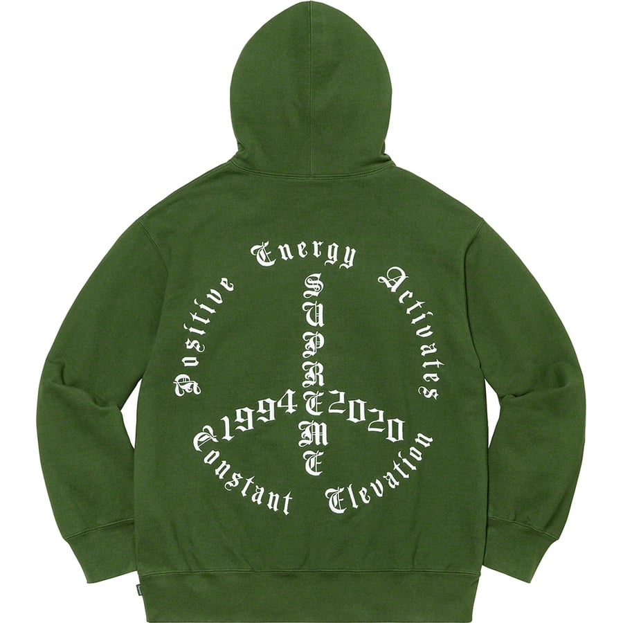 Details on Peace Hooded Sweatshirt Green from fall winter
                                                    2020 (Price is $168)