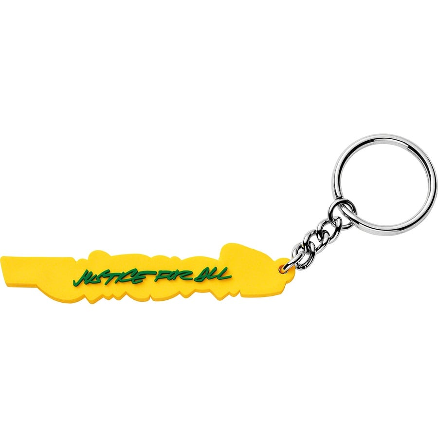 Details on Futura Logo Keychain Yellow from fall winter
                                                    2020 (Price is $14)