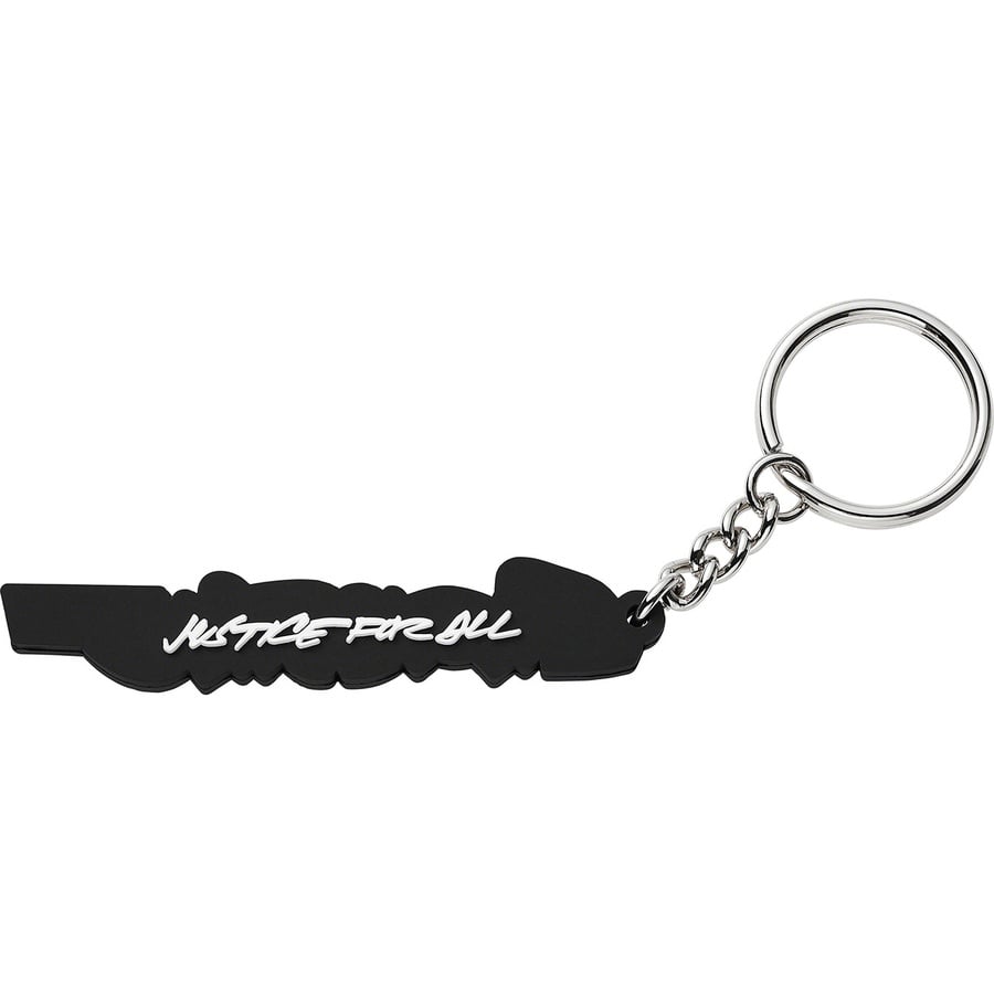 Details on Futura Logo Keychain Black from fall winter
                                                    2020 (Price is $14)