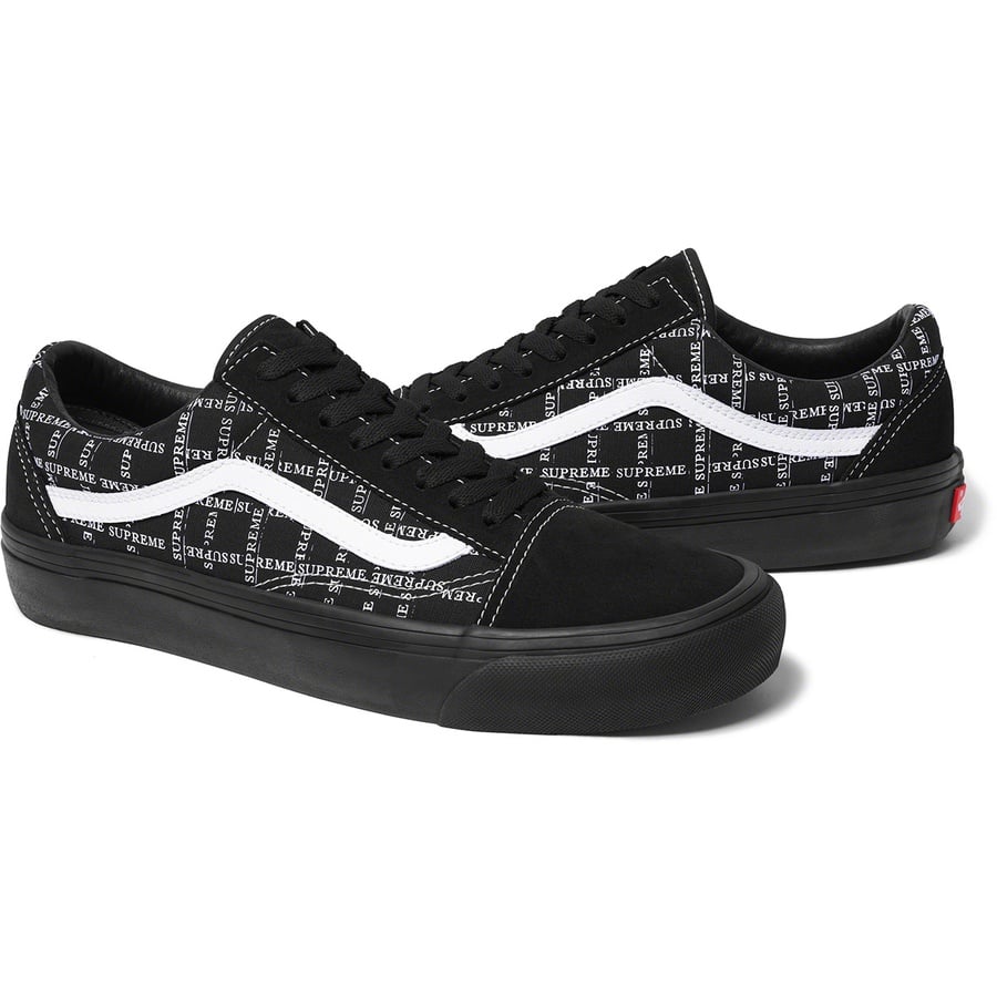 Details on Supreme Vans Old Skool Pro Black from fall winter
                                                    2020 (Price is $98)