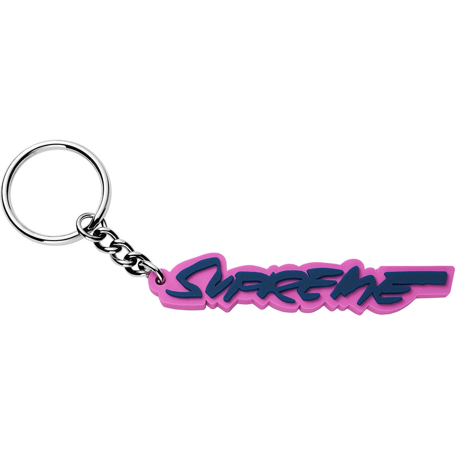 Details on Futura Logo Keychain Bright Purple from fall winter 2020 (Price is $14)