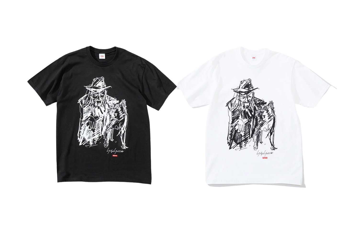 Yohji YamamotoScribble Portrait Tee - fall winter 2020 - Supreme