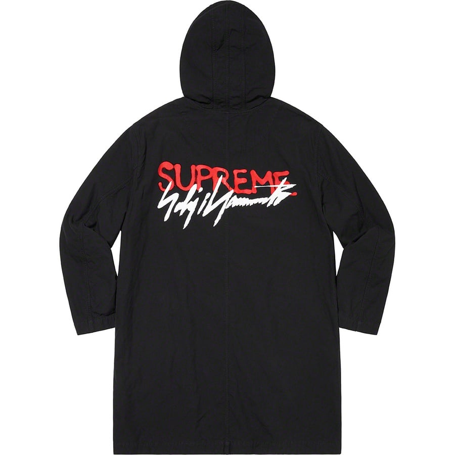 Details on Supreme Yohji Yamamoto Parka Black from fall winter
                                                    2020 (Price is $288)