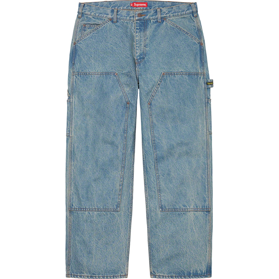 Details on Double Knee Denim Painter Pant Blue from fall winter 2020 (Price is $168)