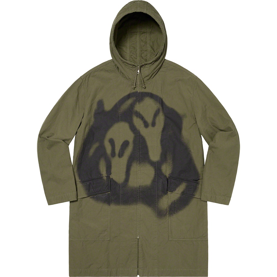 Details on Supreme Yohji Yamamoto Parka Olive from fall winter
                                                    2020 (Price is $288)