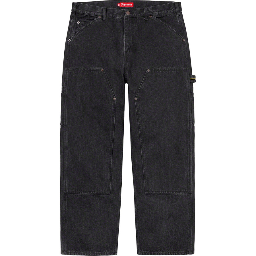 Details on Double Knee Denim Painter Pant Black from fall winter 2020 (Price is $168)