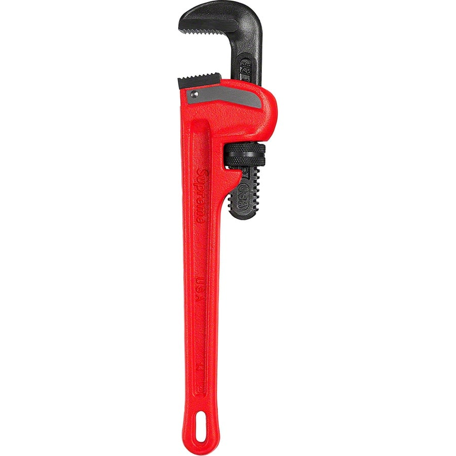 Details on Supreme Ridgid Pipe Wrench Red from fall winter
                                                    2020 (Price is $60)