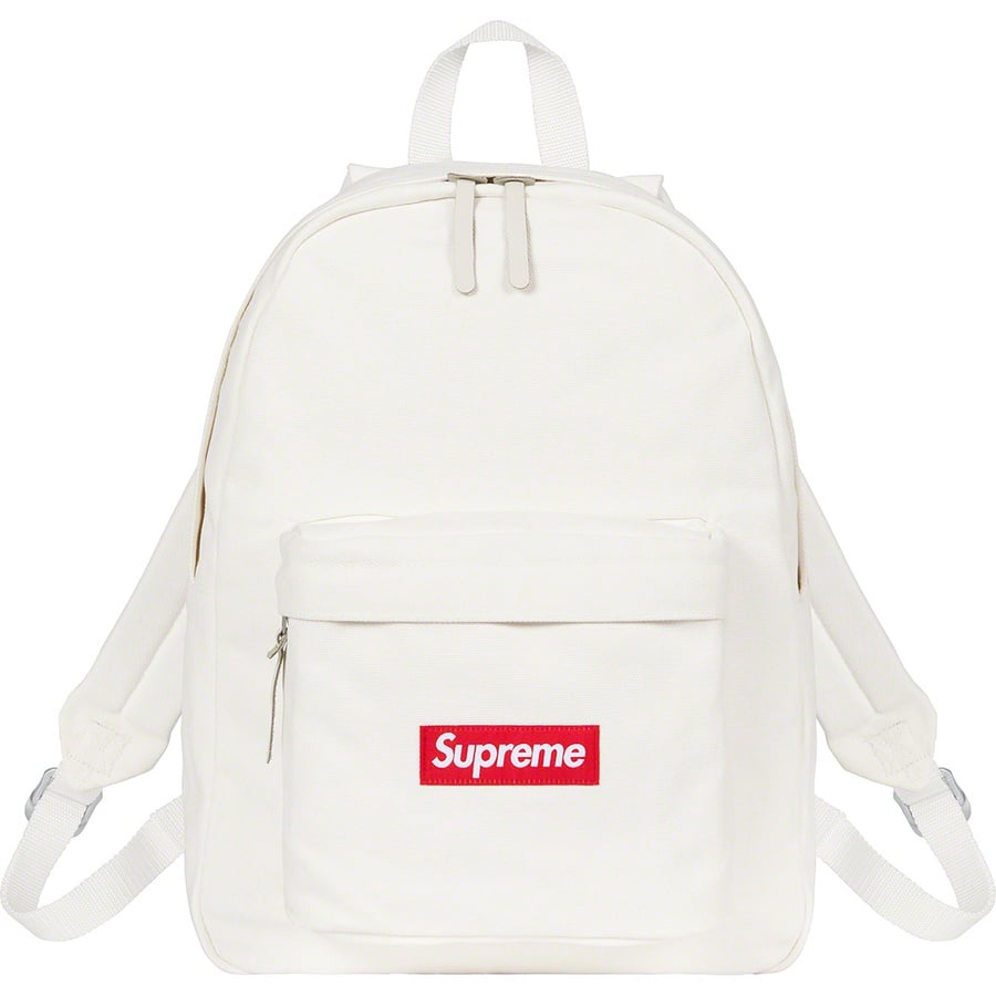 Details on Canvas Backpack White from fall winter
                                                    2020 (Price is $110)