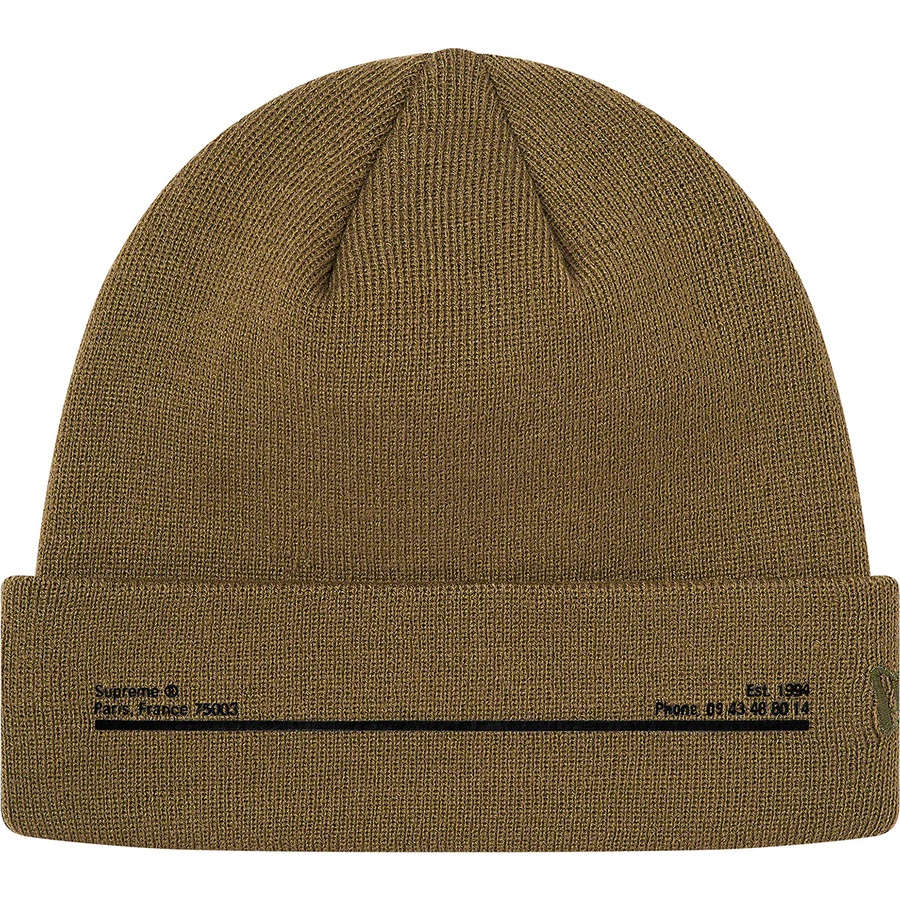 Details on New Era Shop Beanie Olive - Paris from fall winter
                                                    2020 (Price is $38)