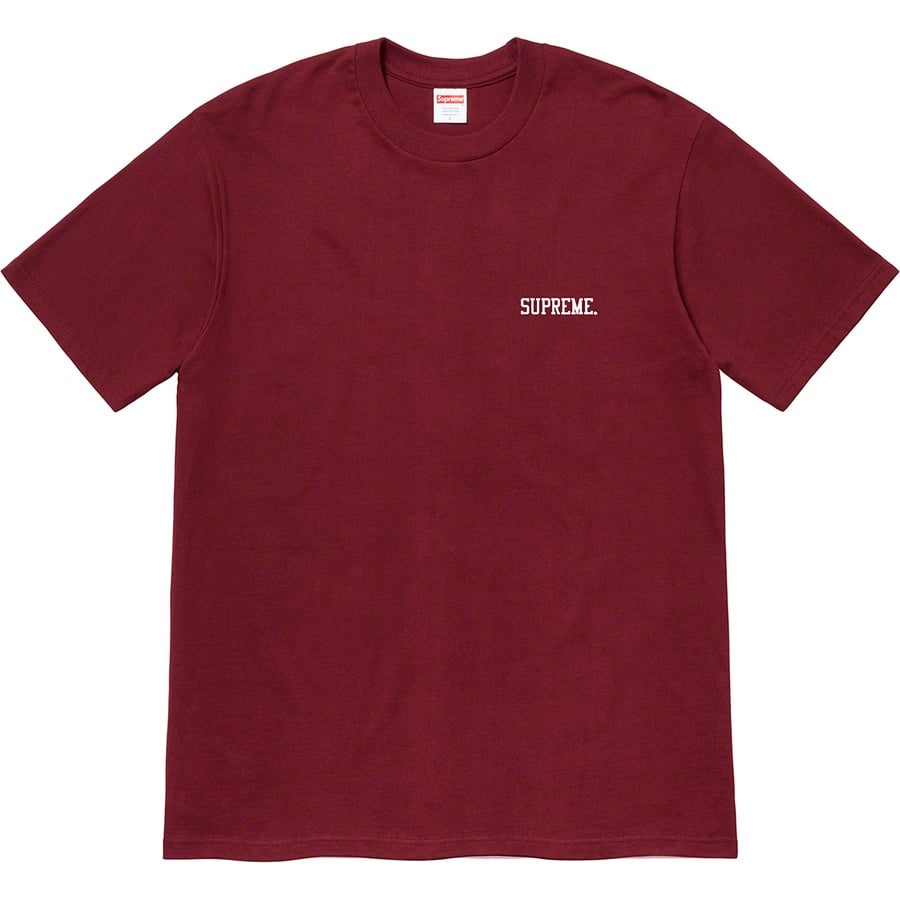 Details on Joel-Peter Witkin Supreme Mother and Child Tee Burgundy from fall winter
                                                    2020 (Price is $48)