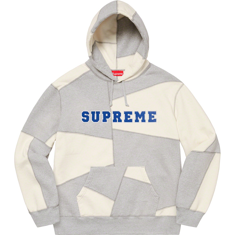 Details on Patchwork Hooded Sweatshirt Heather Grey from fall winter
                                                    2020 (Price is $178)