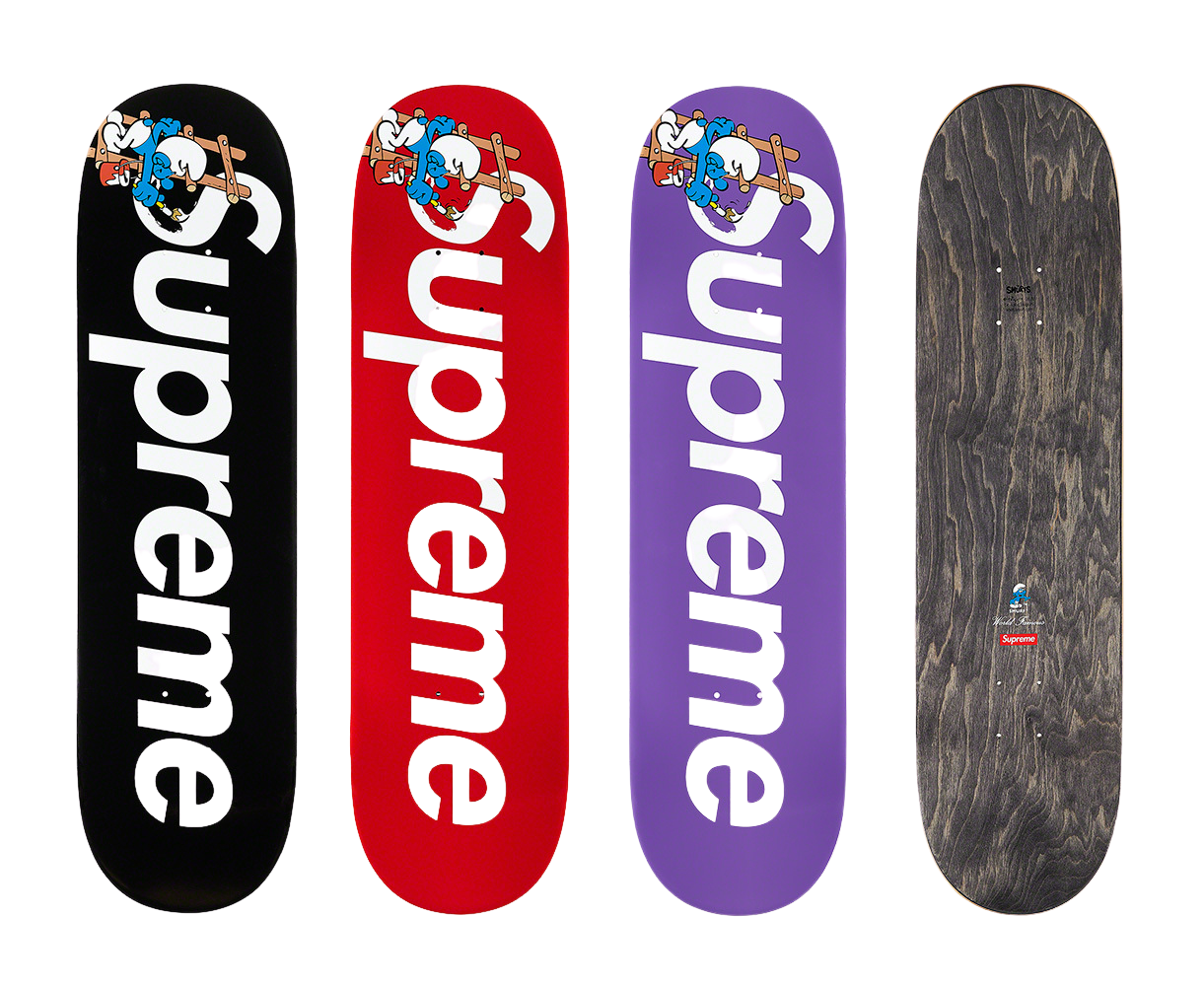 Supreme X Smurfs Skateboard Deck Red