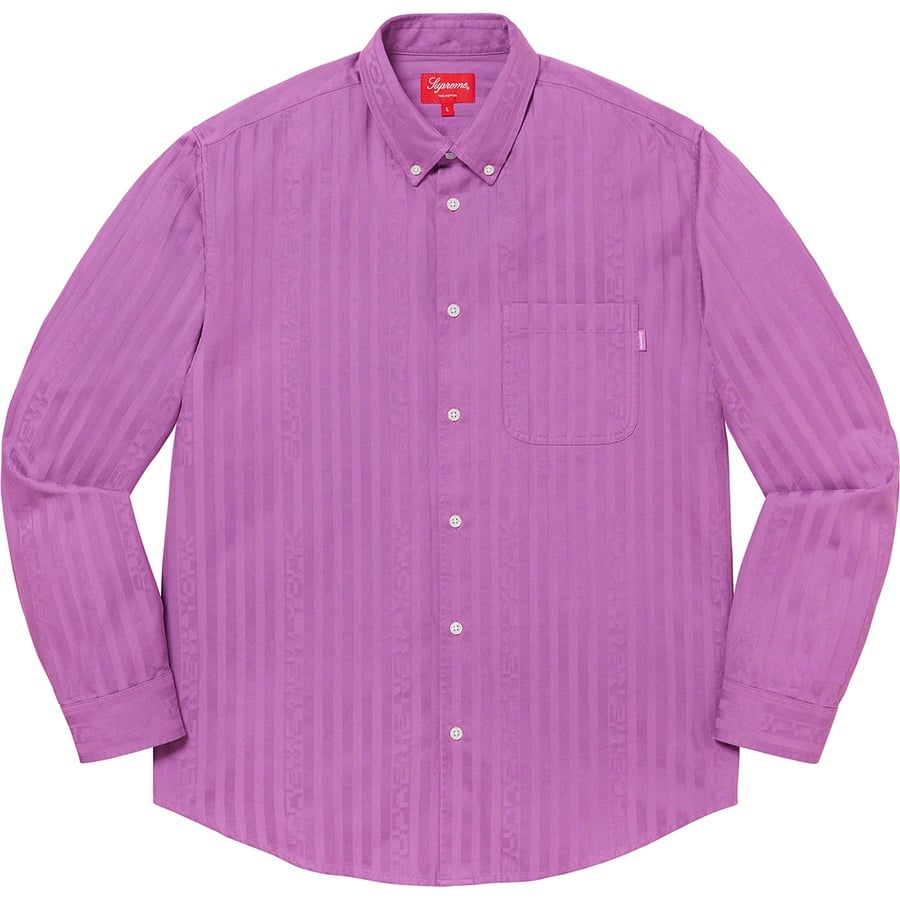 Details on Jacquard Stripe Twill Shirt Dusty Purple from fall winter
                                                    2020 (Price is $128)