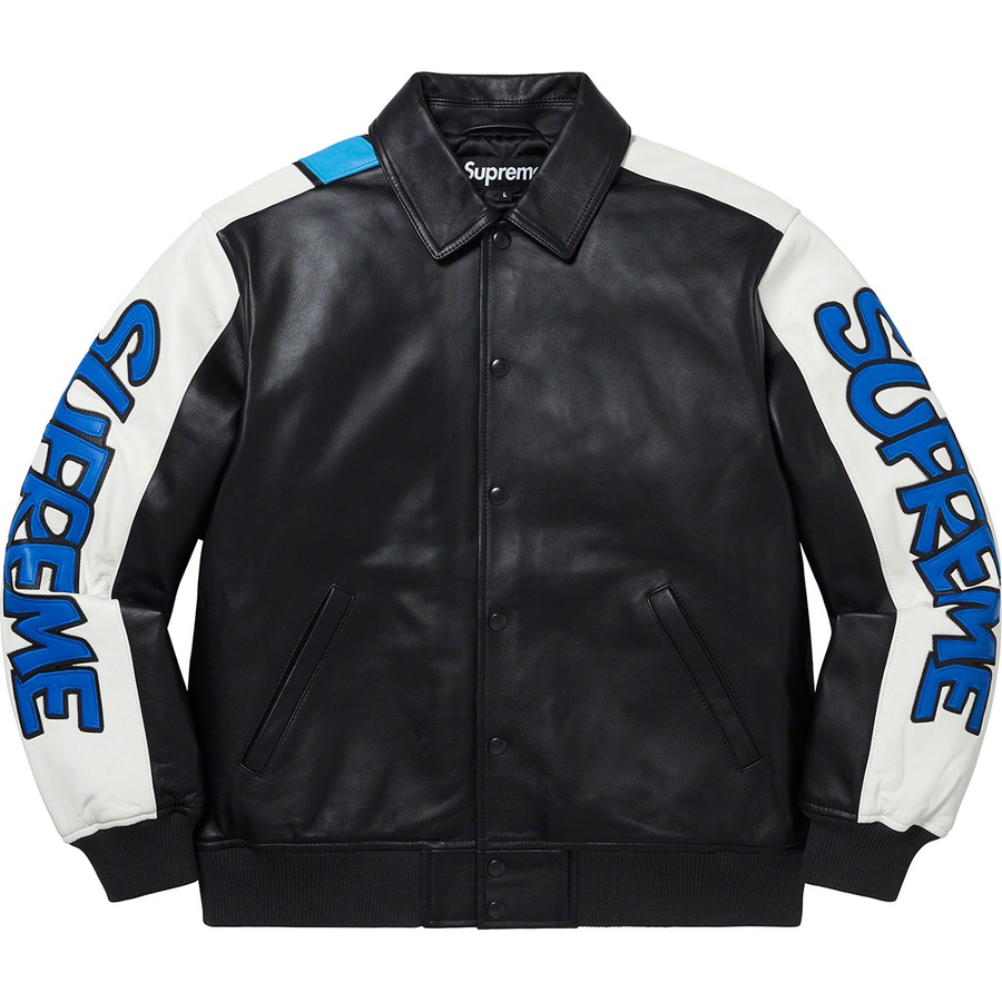 Supreme Supreme Smurfs™ Leather Varsity Jacket (FW20) - Black - $788