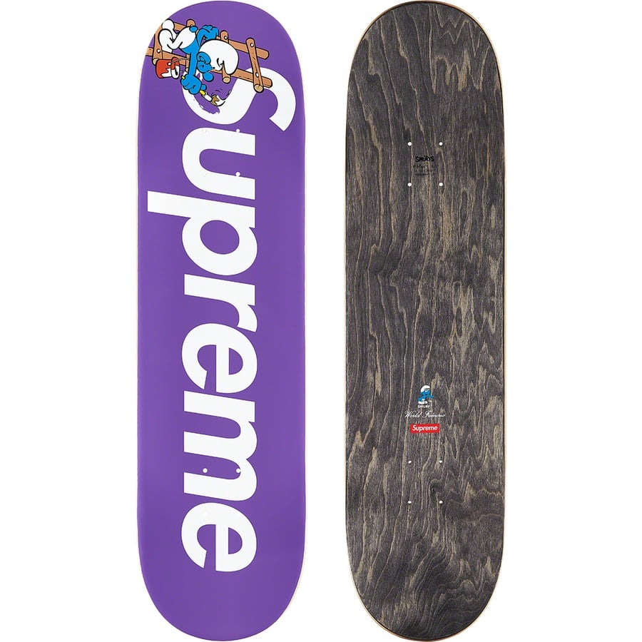 Details on Supreme Smurfs™ Skateboard Purple - 8.5" x 32.125"  from fall winter
                                                    2020 (Price is $60)