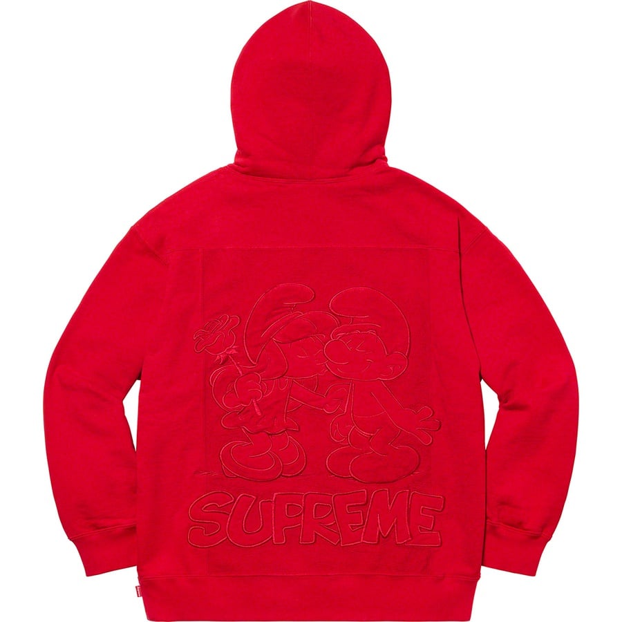 Details on Supreme Smurfs™ Hooded Sweatshirt Red from fall winter
                                                    2020 (Price is $178)