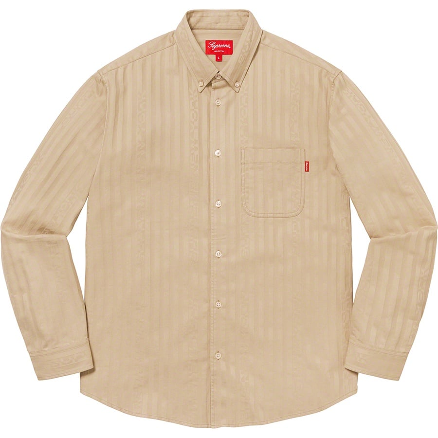 Details on Jacquard Stripe Twill Shirt Tan from fall winter
                                                    2020 (Price is $128)